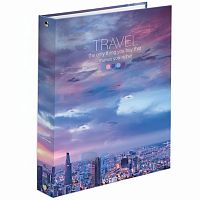 Тетрадь на кольцах А5 165х215 мм, 120 л., твердый картон, клетка, BRAUBERG, "Travel", 404080