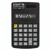 Калькулятор карманный STAFF STF-818 (102х62 мм), 8 разрядов, двойное питание, 250142