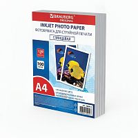 Фотобумага глянцевая, А4, 120 г/м2, односторонняя, 100 листов, ПАКЕТ, BRAUBERG ORIGINAL, 364412