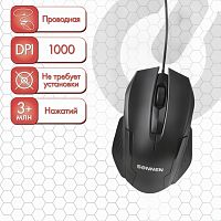 Мышь проводная SONNEN М-713, USB, 1000 dpi, 2 кнопки + колесо-кнопка, оптическая, черная, 512637