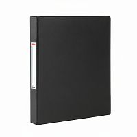 Папка на 4 кольцах, ПРОЧНАЯ, картон/ПВХ, BRAUBERG Office, ЧЕРНАЯ, 40 мм, до 250 л., 2