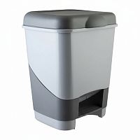 Ведро-контейнер 20л с педалью, для мусора 43х33х33см, цвет серый/графит, 428-СЕРЫЙ, 434280165